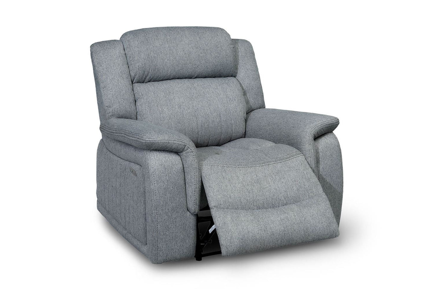 Linden Electric Recliner Armchair: Plush Grey Fabric, Power Reclining Bliss