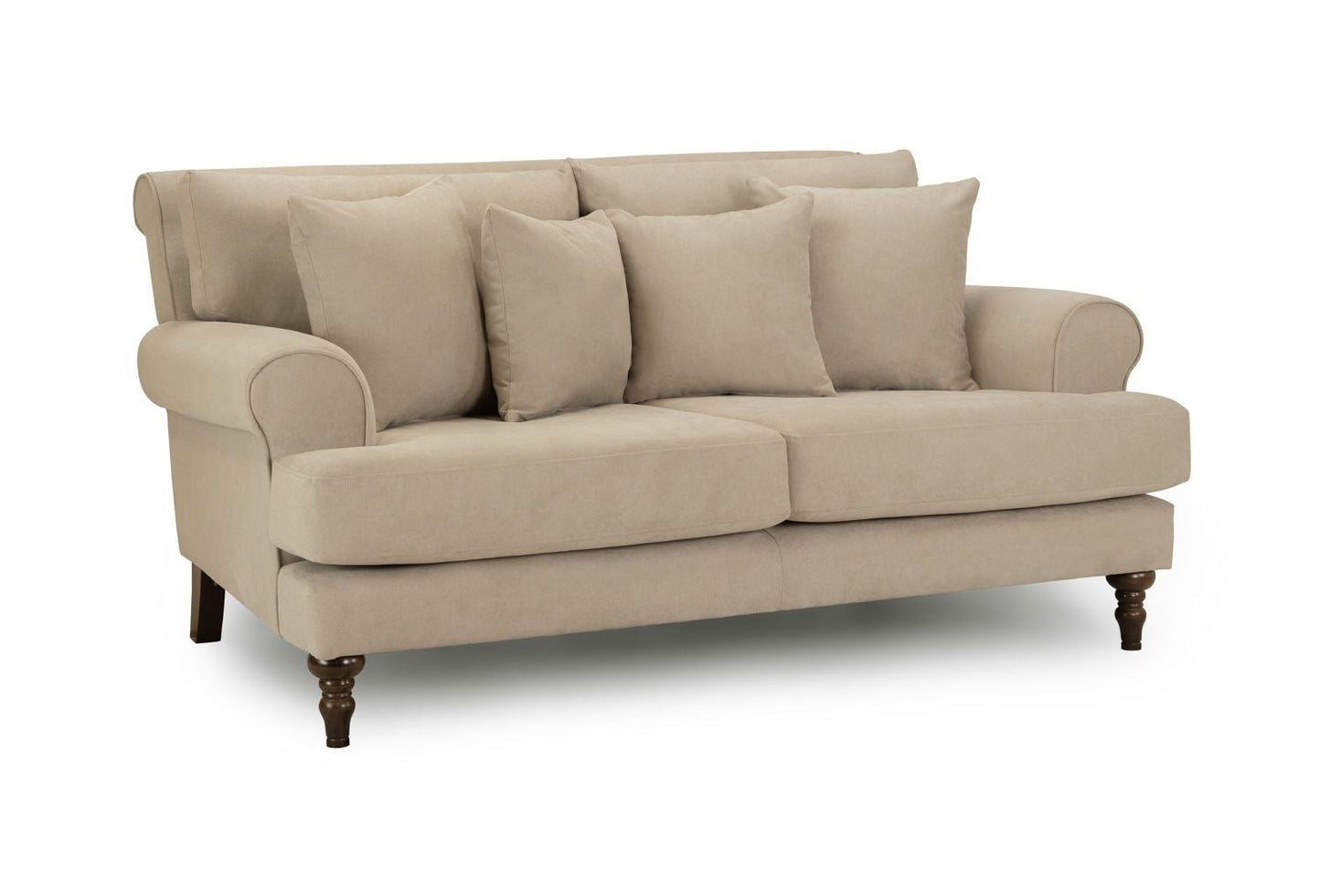 Luxurious 2-Seater Summer Sofa with Scrolled Arms & Anti-Slip Cushions