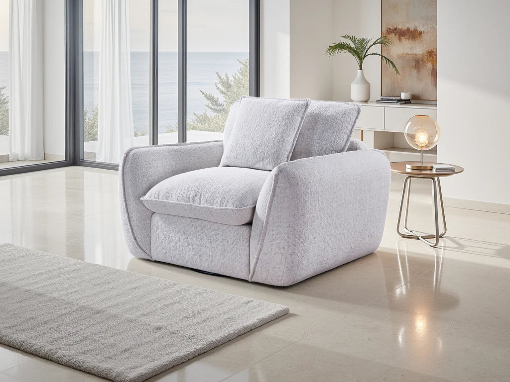 Berlin Fabric Armchair: Contemporary Cloud-Like Comfort, Deep Cushions, Stylish Piping