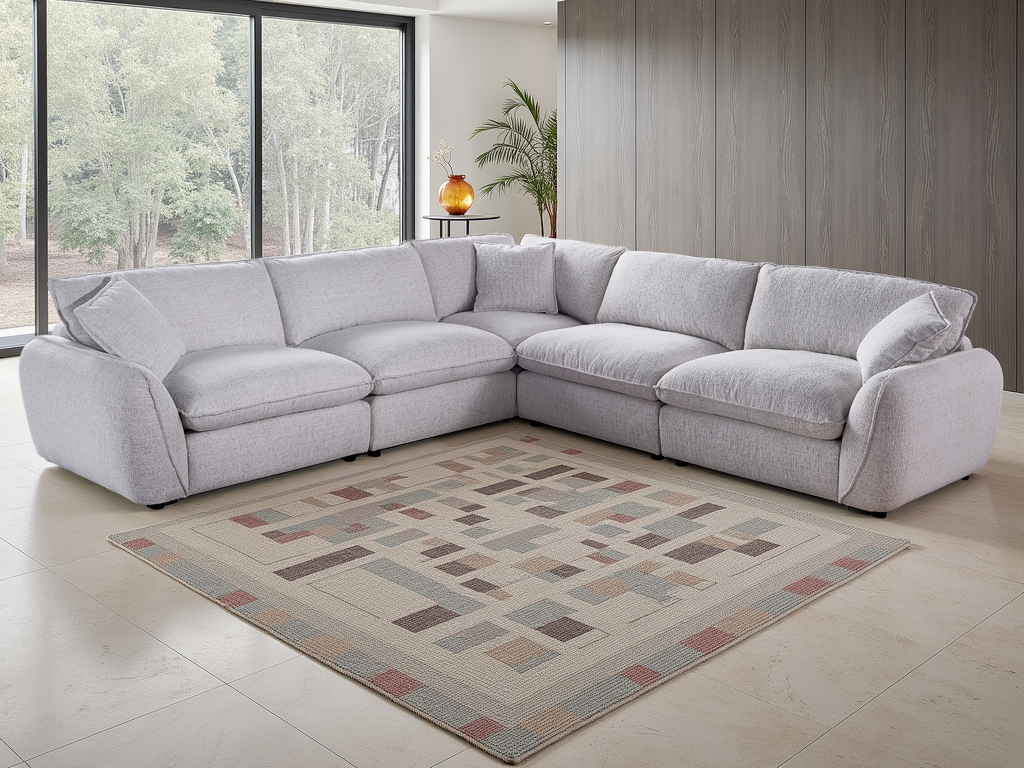 Berlin Large Corner Sofa | Beige & Grey