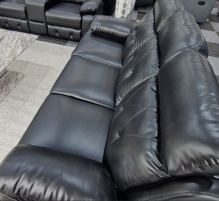 Parada Leather 3 Seater Sofa with Cup Holders & Storage