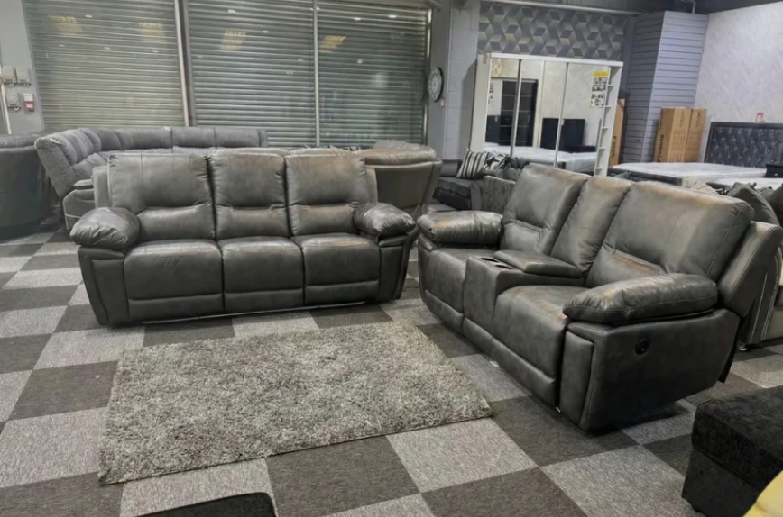 Sara Leather Electric Recliner 3 Seater Sofa with LED Lights, USB Ports and Cup Holders