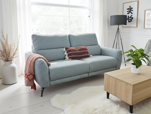 Sorrento Electric Recliner Grey 3 Seater Sofa - Modern Fabric Comfort