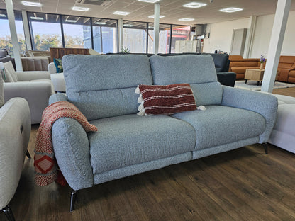 Sorrento Electric Recliner Grey 3 Seater Sofa - Modern Fabric Comfort