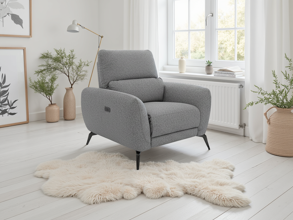 Sorrento Luxurious Grey Electric Recliner Armchair - Modern Comfort