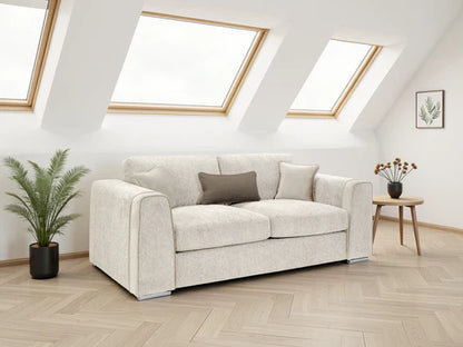 Naples 3-Seater Sofa with Soft Chenille, Removable Cushion Covers
