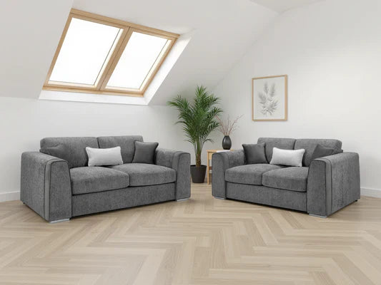 Luxurious Naples 3+2 Sofa Set, Velvet Trimmed, Ultimate Comfort