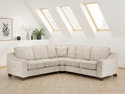 Nebraska Large Corner Sofa: Plush Fabric, Removable Cushions, Sturdy Wooden Feet