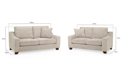 Nebraska Stone Fabric 3+2 Sofa Set: Plush, Removable Cushions, Wooden Feet