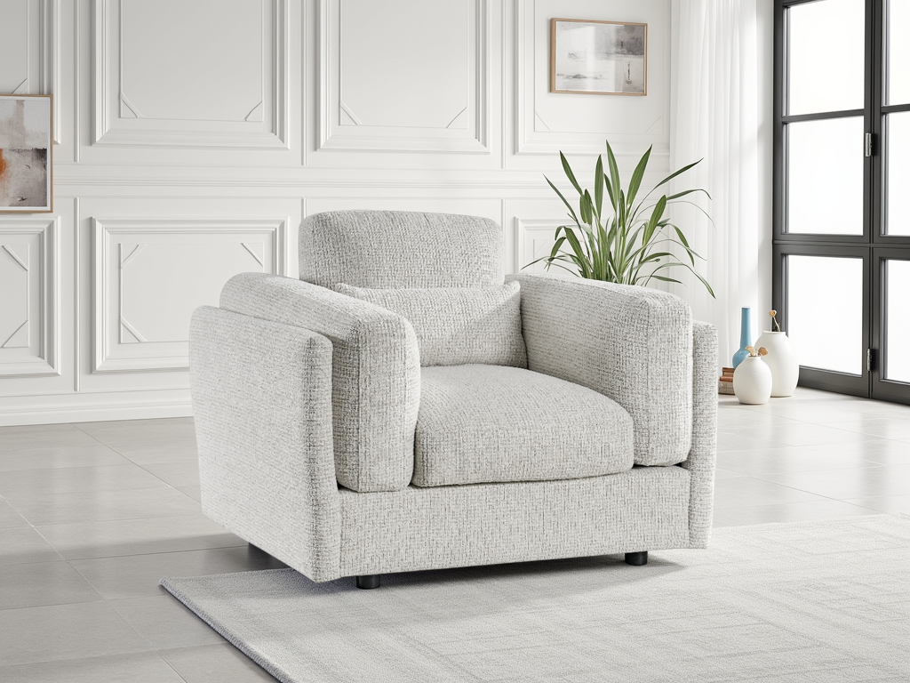 Bari Cosy Beige Fabric Armchair Sofa for Relaxed Living Spaces