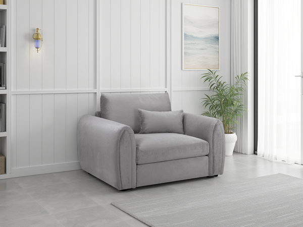 Mirabel Plush Grey Velvet Armchair: Luxurious Comfort for Modern Living Spaces