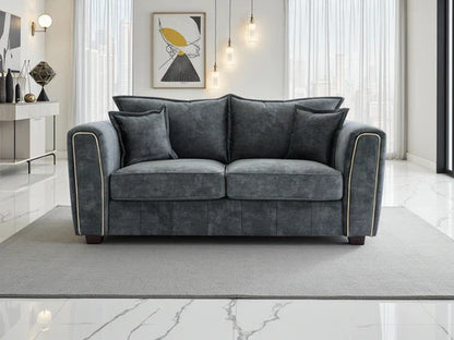 Serena 2 Seater Sofa: Modern Quilted Design, Chic Metal Trim Accents