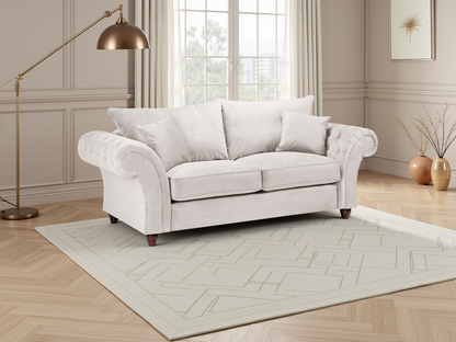 Windsor Fullback  3 Seater Sofa with Button-Tufted Scroll Arms
