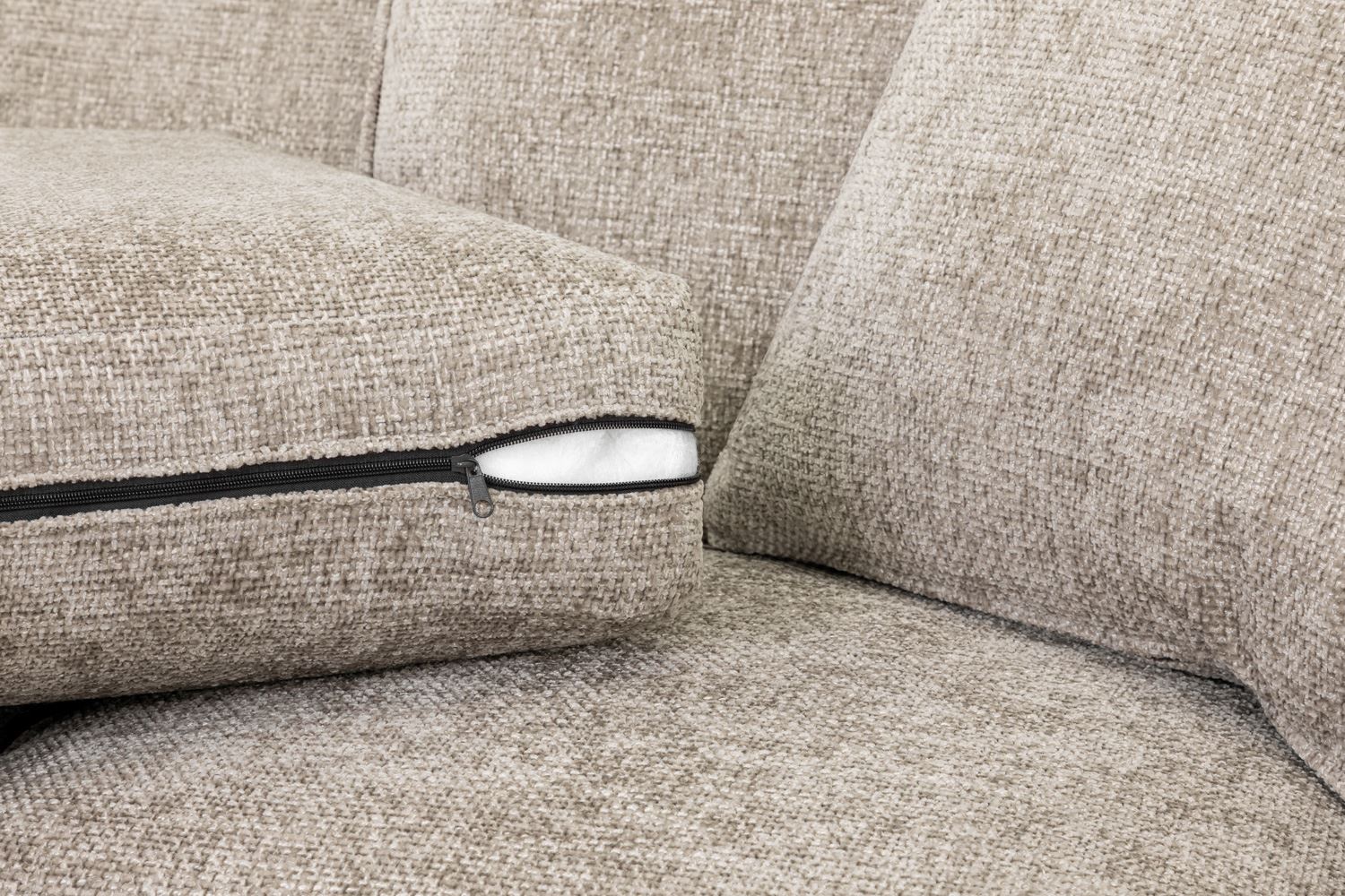 Nebraska Stone Fabric 3+2 Sofa Set: Plush, Removable Cushions, Wooden Feet