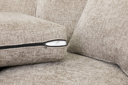 Nebraska Stone Fabric 3+2 Sofa Set: Plush, Removable Cushions, Wooden Feet