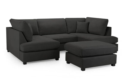 Carnaby Plush  U-Shape Corner Sofa: Spacious, Comfortable, Stylish Living Room Seating