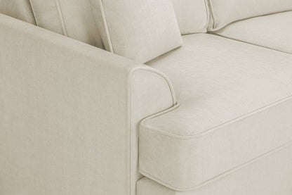 Comfortable Funk Beige Fabric Universal Corner Sofa with Foam-Filled Cushions