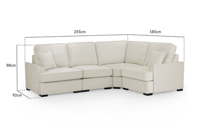 Comfortable Funk Beige Fabric Universal Corner Sofa with Foam-Filled Cushions