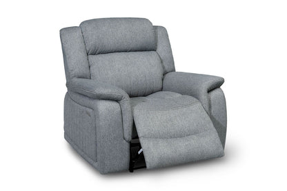 Linden Electric Recliner Armchair: Plush Grey Fabric, Power Reclining Bliss
