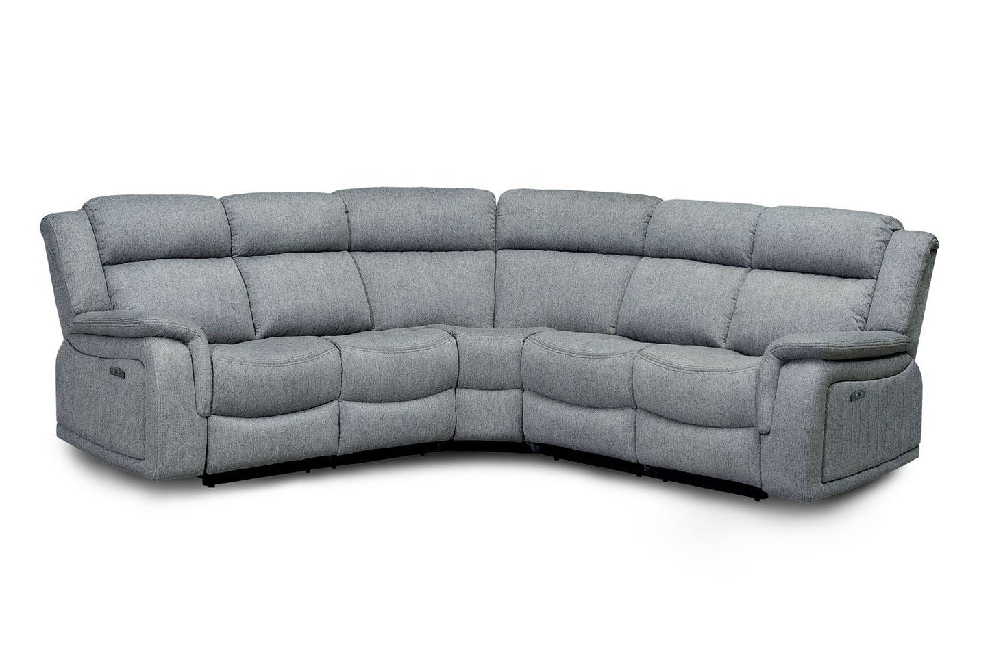 Linden Luxe Grey Electric Recliner Large Corner Sofa Plush Fabric