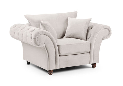 Elegant Windsor Fullback Stone Armchair: Tufted Scroll Arms, Removable Covers