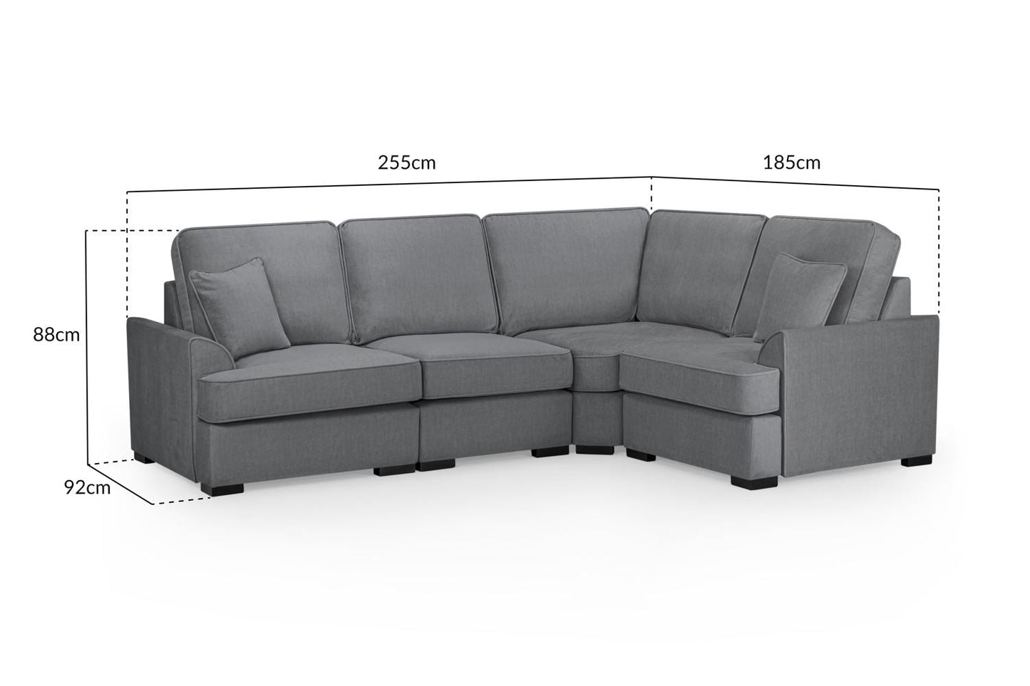 Stylish Grey Universal Corner Sofa: Foam-Filled, Removable Covers, Soft Polyester Fabric