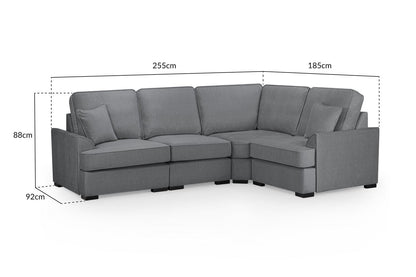 Stylish Grey Universal Corner Sofa: Foam-Filled, Removable Covers, Soft Polyester Fabric