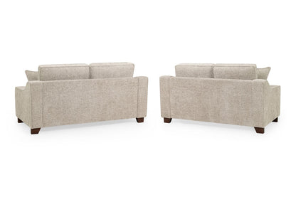 Nebraska Stone Fabric 3+2 Sofa Set: Plush, Removable Cushions, Wooden Feet
