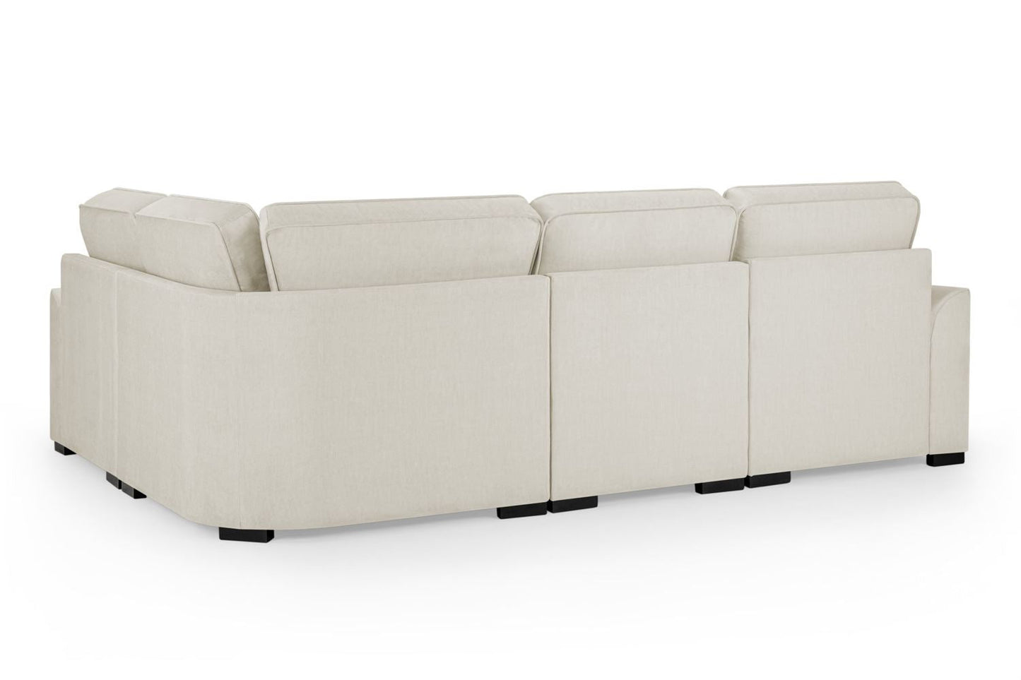 Comfortable Funk Beige Fabric Universal Corner Sofa with Foam-Filled Cushions