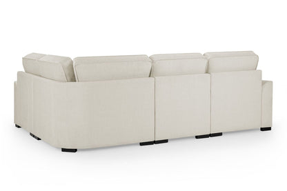 Comfortable Funk Beige Fabric Universal Corner Sofa with Foam-Filled Cushions