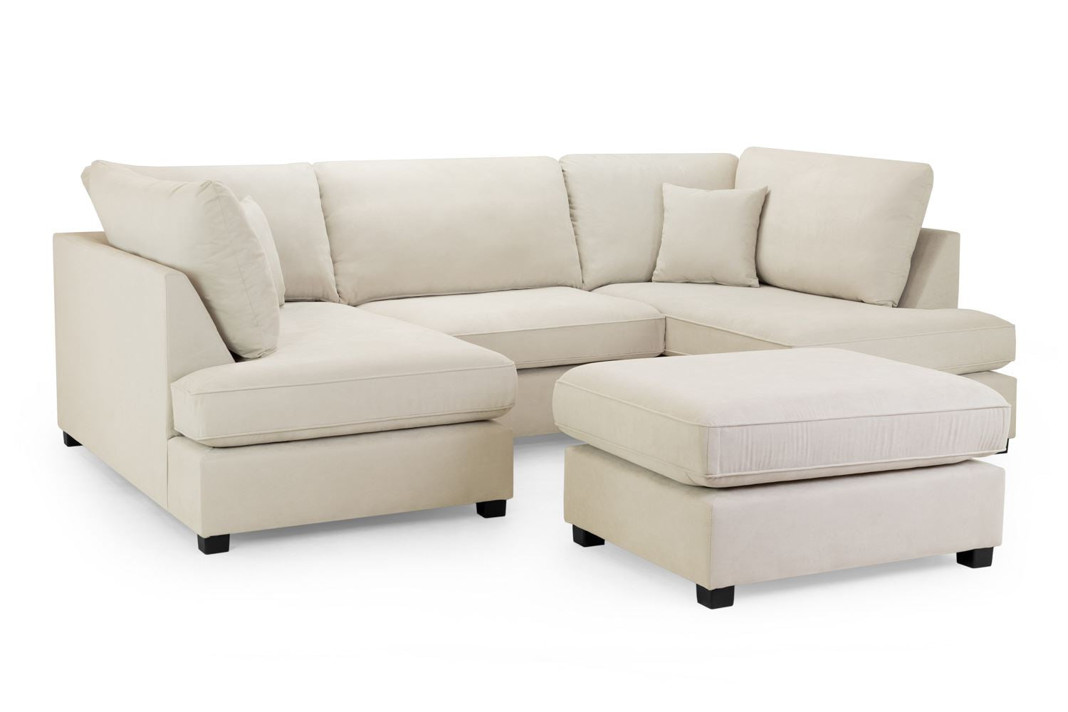 Carnaby Classic Beige U-Shape Corner Sofa with Removable Cushions