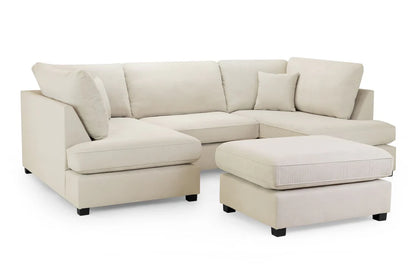 Carnaby Classic U-Shape Corner Sofa | Beige, Black & Grey