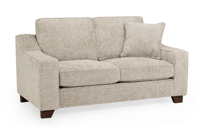 Nebraska Stone 2-Seater Sofa: Plush Fabric, Removable Covers, Wooden Feet