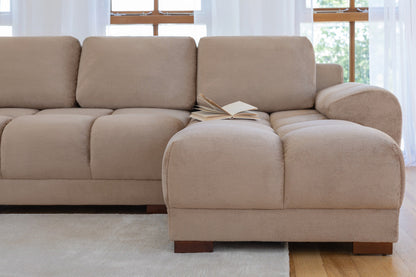Azzuro Mocha Universal Corner Sofabed: Plush Velvet, Convertible Sofa with Storage