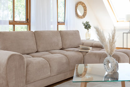 Azzuro Mocha Universal Corner Sofabed: Plush Velvet, Convertible Sofa with Storage