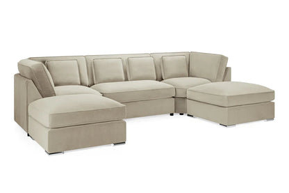 Belgravia  U-Shape Corner Sofa: Plush Velvet, Modular, Family Living