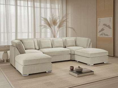 Belgravia  U-Shape Corner Sofa: Plush Velvet, Modular, Family Living