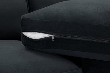 Belgravia Slate U-Shape Corner Sofa: Plush Velvet, Modular, Family Living