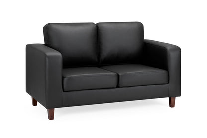 Modern Black Box 2-Seater Sofa: Plush Foam Cushions, Stylish Square Arms