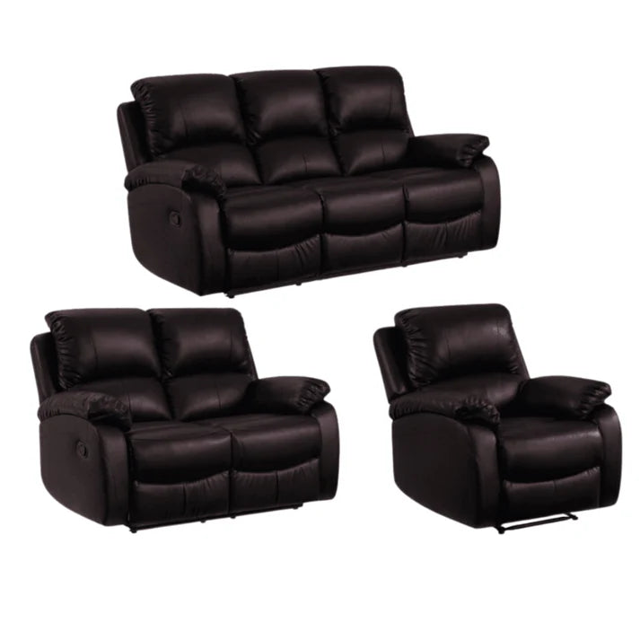 Roma 3 & 2 Seater Faux Leather Manual Recliner Sofa Sets and Armchair