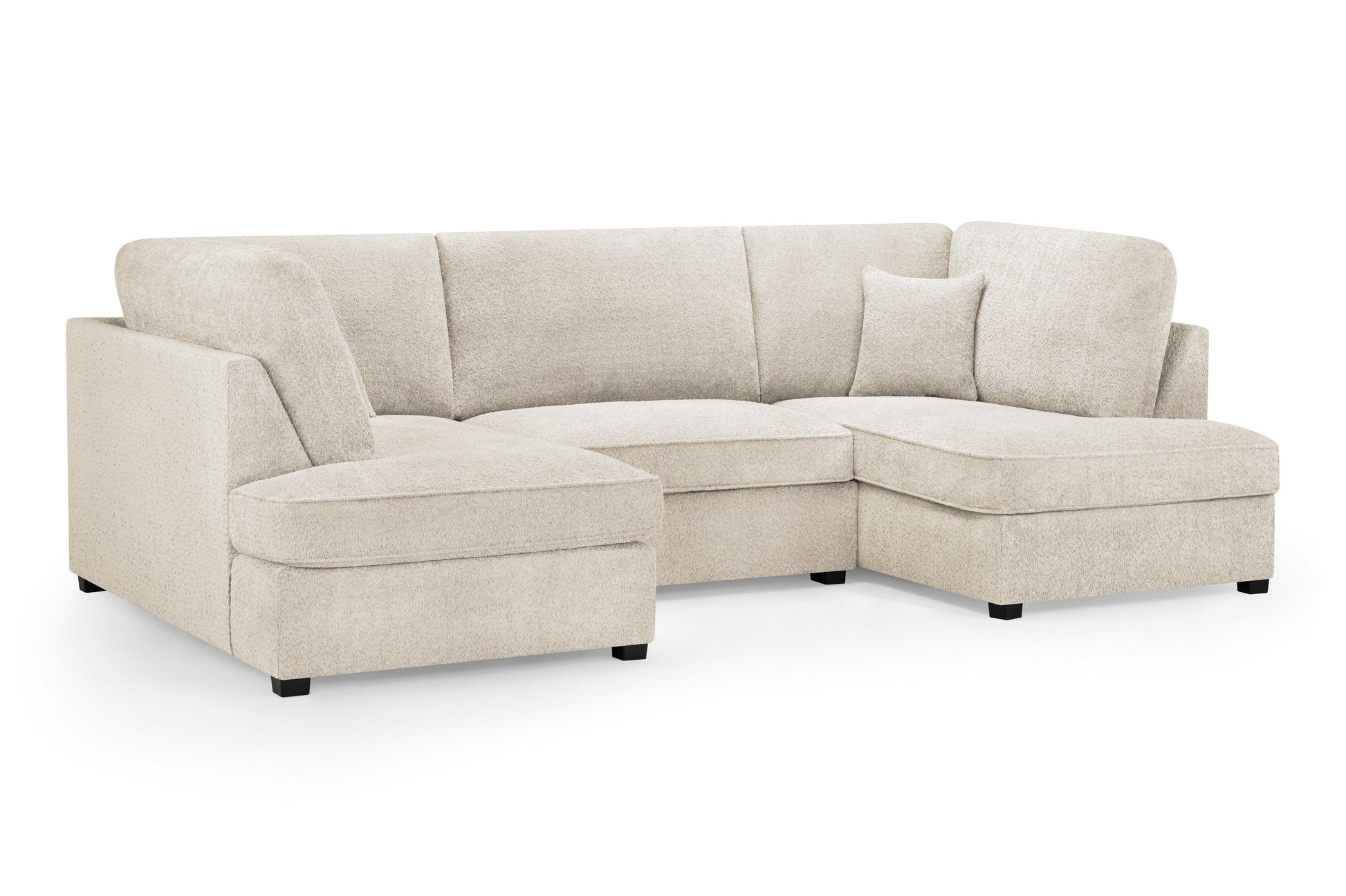 Carnaby Boucle Beige U-Shape Corner Sofa: Luxurious, Spacious, and Modern Living