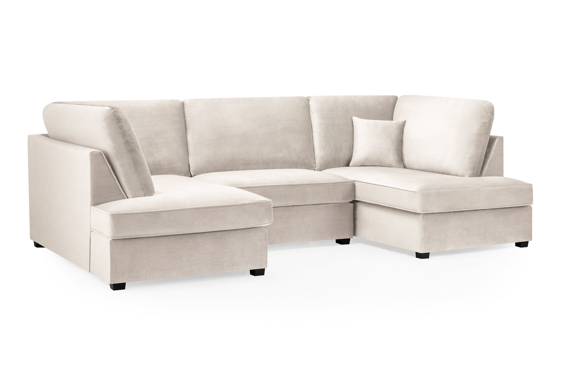 Luxurious Carnaby Plush Beige U-Shape Corner Sofa: Spacious, Comfortable, and Stylish Living