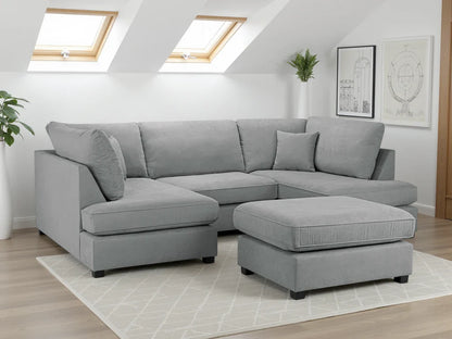 Carnaby Plush  U-Shape Corner Sofa: Spacious, Comfortable, Stylish Living Room Seating