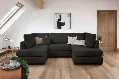 Carnaby Plush  U-Shape Corner Sofa: Spacious, Comfortable, Stylish Living Room Seating