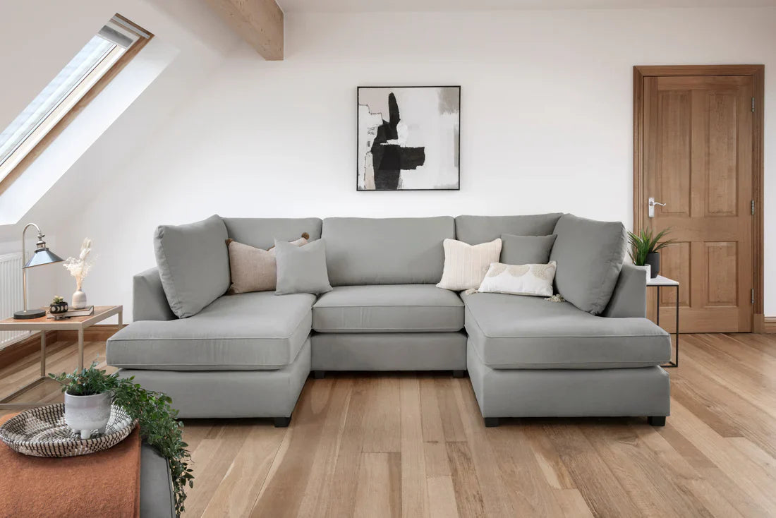 Carnaby Plush  U-Shape Corner Sofa: Spacious, Comfortable, Stylish Living Room Seating