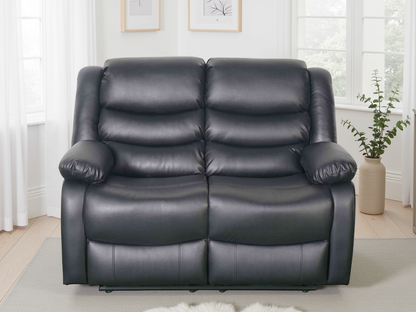 Conrad 2-Seater Manual Recliner Sofa | Brown & Black Bonded Leather