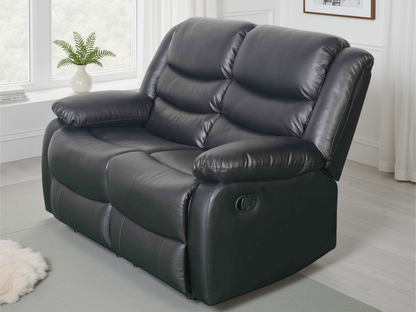 Conrad 2-Seater Manual Recliner Sofa | Brown & Black Bonded Leather
