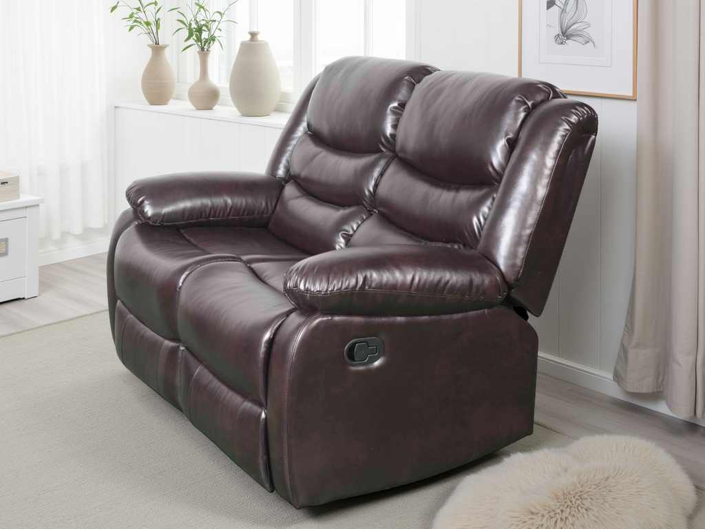 Luxurious Conrad Brown 2 Seater Manual Recliner Sofa for Ultimate Comfort
