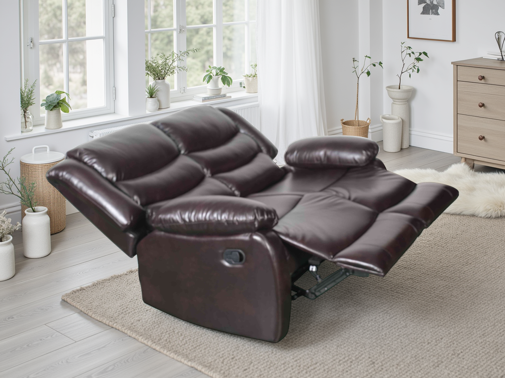 Luxurious Conrad Brown 2 Seater Manual Recliner Sofa for Ultimate Comfort
