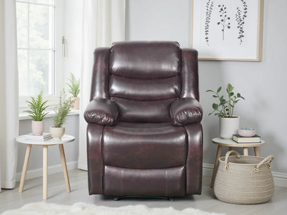 Conrad Manual Recliner Armchair | Black & Brown Bonded Leather